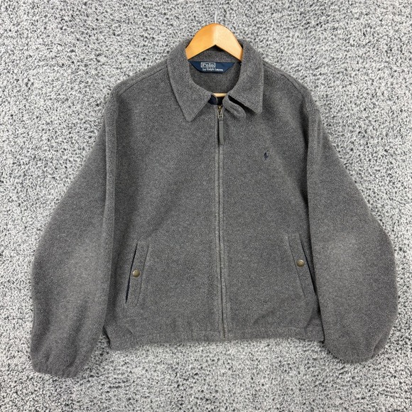 Polo Ralph Lauren Other - Vintage Polo Ralph Lauren Jacket Mens Large Gray Polartec Fleece Bomber Full Zip